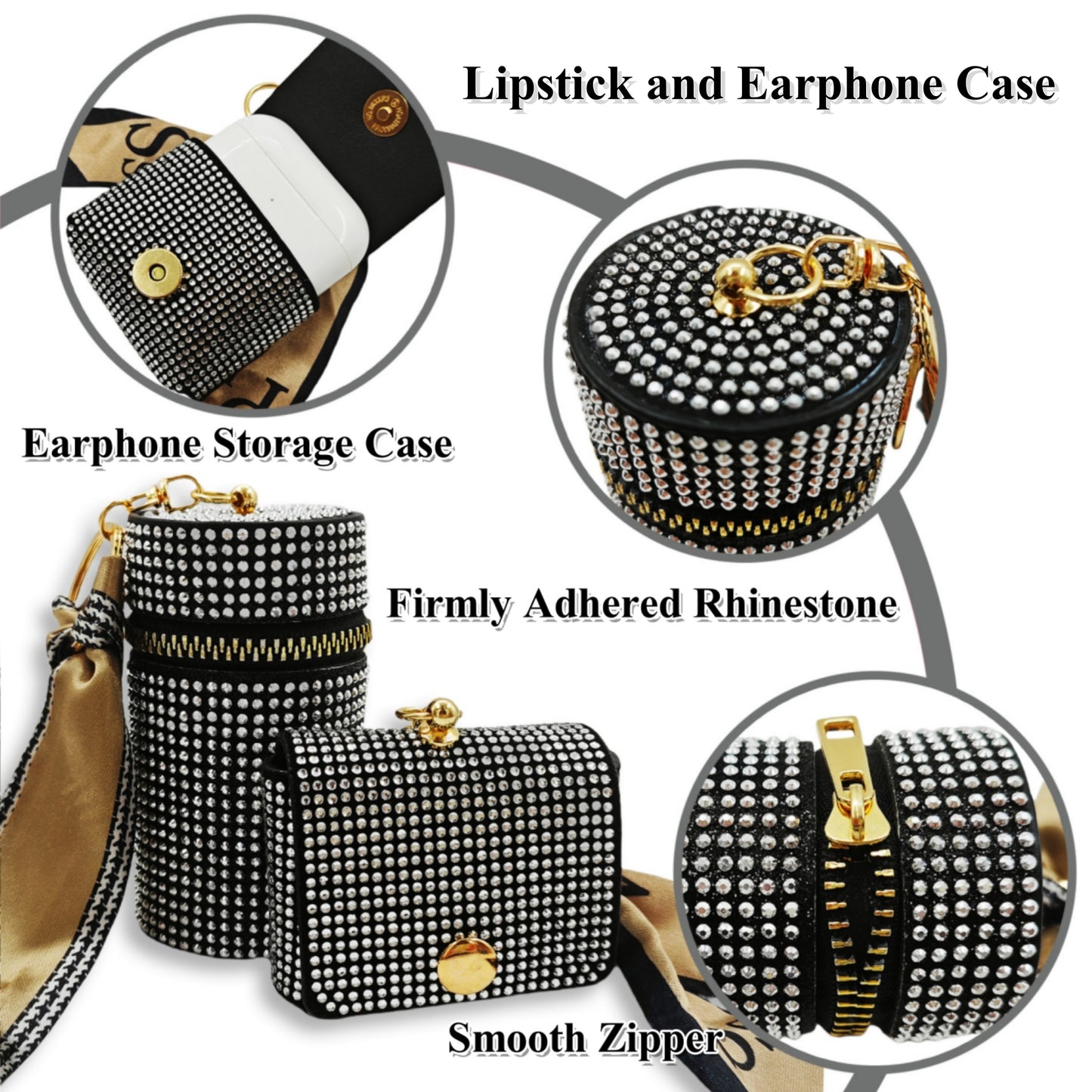 BATUMEYE Gift Set for Woman with Bottle Opener, Card Holder, Wristlet Strap, Whistle, Travel Bottle Holder(Bag Black)