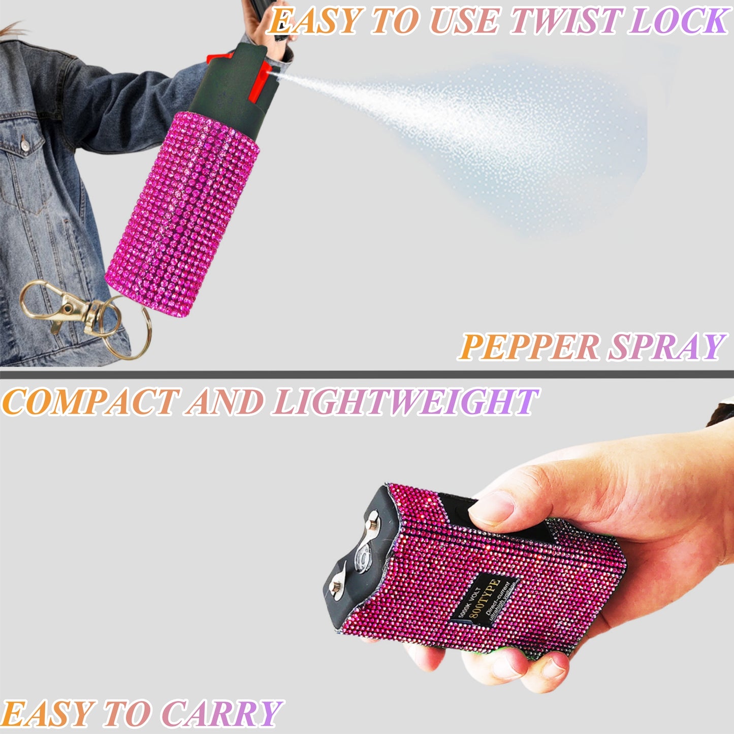 BATUMEYE Gift Set for Woman with Bottle Opener, Card Holder, Wristlet Strap, Whistle, Travel Bottle Holder(Bag Pink)