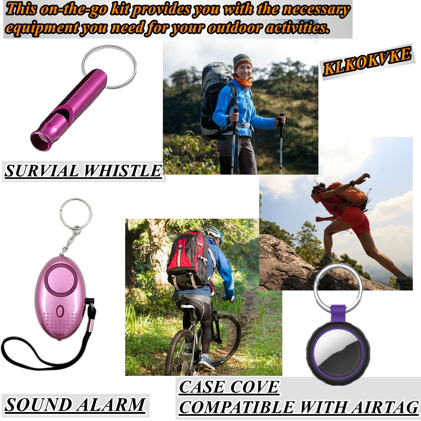 BATUMEYE Gift Set for Woman with Pom Pom Ball, Lip Balm Lanyard, Card Holder, Whistle, Travel Bottle Holder, BottleOpen, Seatbelt Cutter Marble Purple