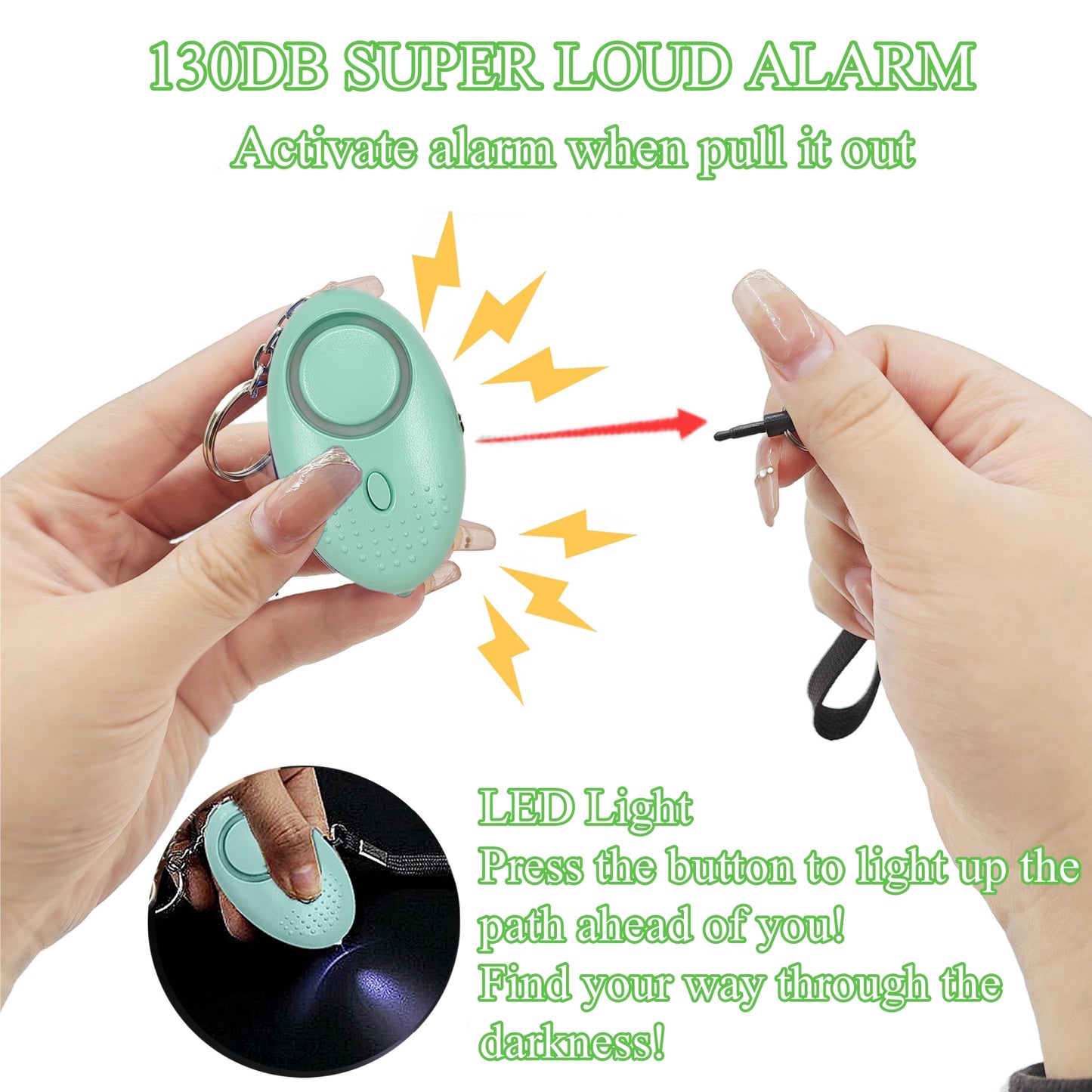 BATUMEYE Gift Keychain Set for Women Including Wrist Strap, Heart Accessory, Petal Decor and Pom Pom Green