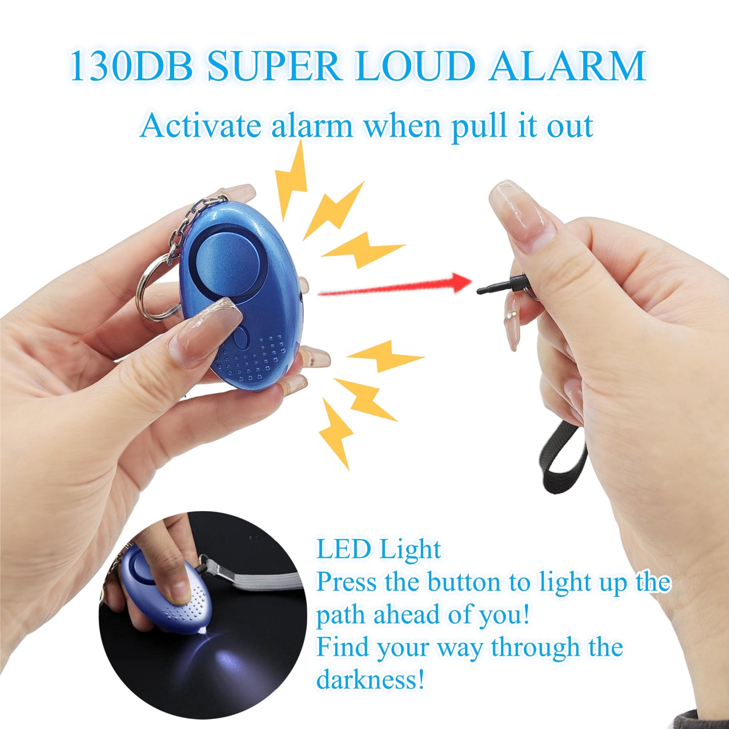 BATUMEYE Gift Keychain Set for Women Including Wrist Strap, Heart Accessory, Petal Decor and Pom Pom Blue