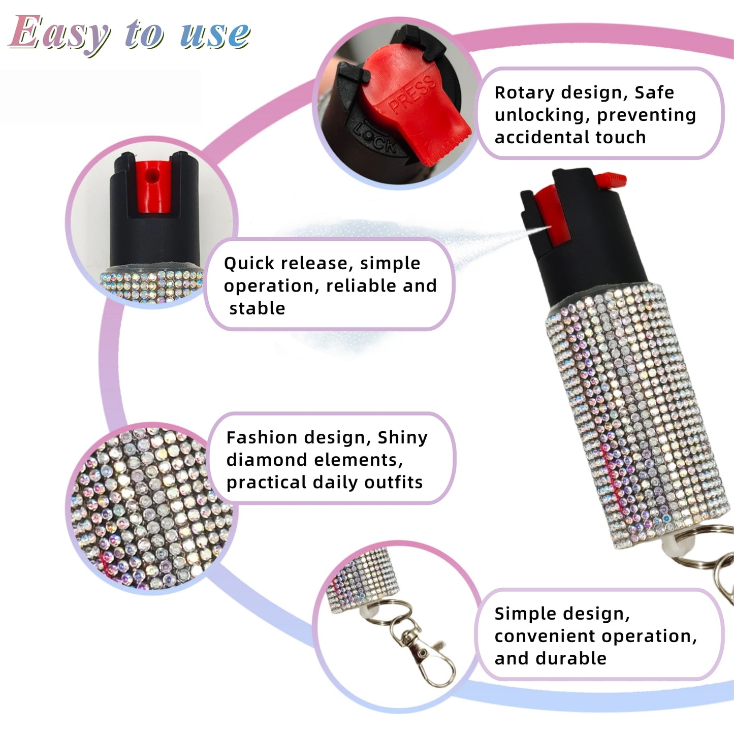 BATUMEYE Gift Keychain Set for Women Including Wrist Strap, Heart Accessory, Petal Decor and Pom Pom Grey