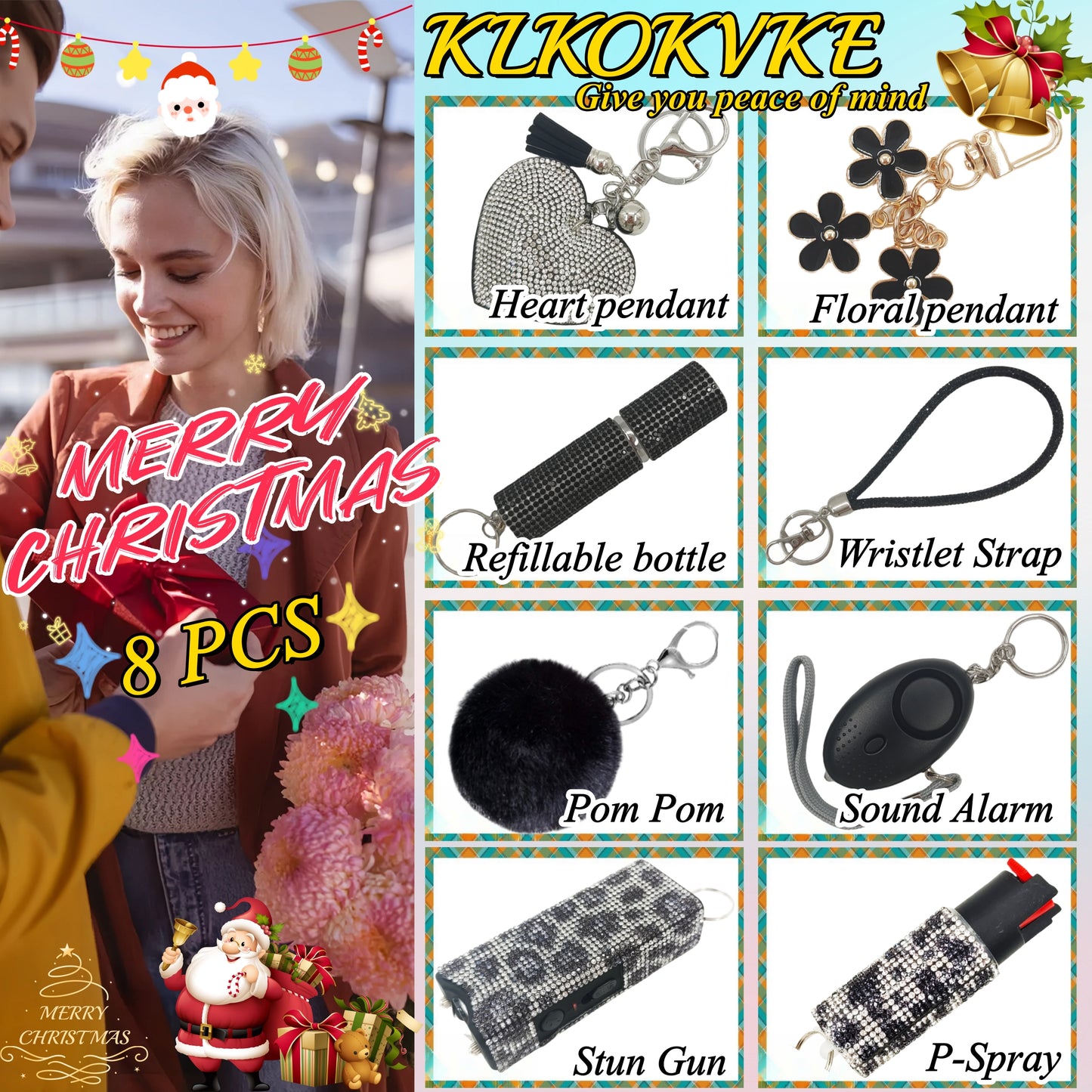 BATUMEYE Gift Keychain Set for Women Including Wrist Strap, Heart Accessory, Petal Decor and Pom Pom Cowprint